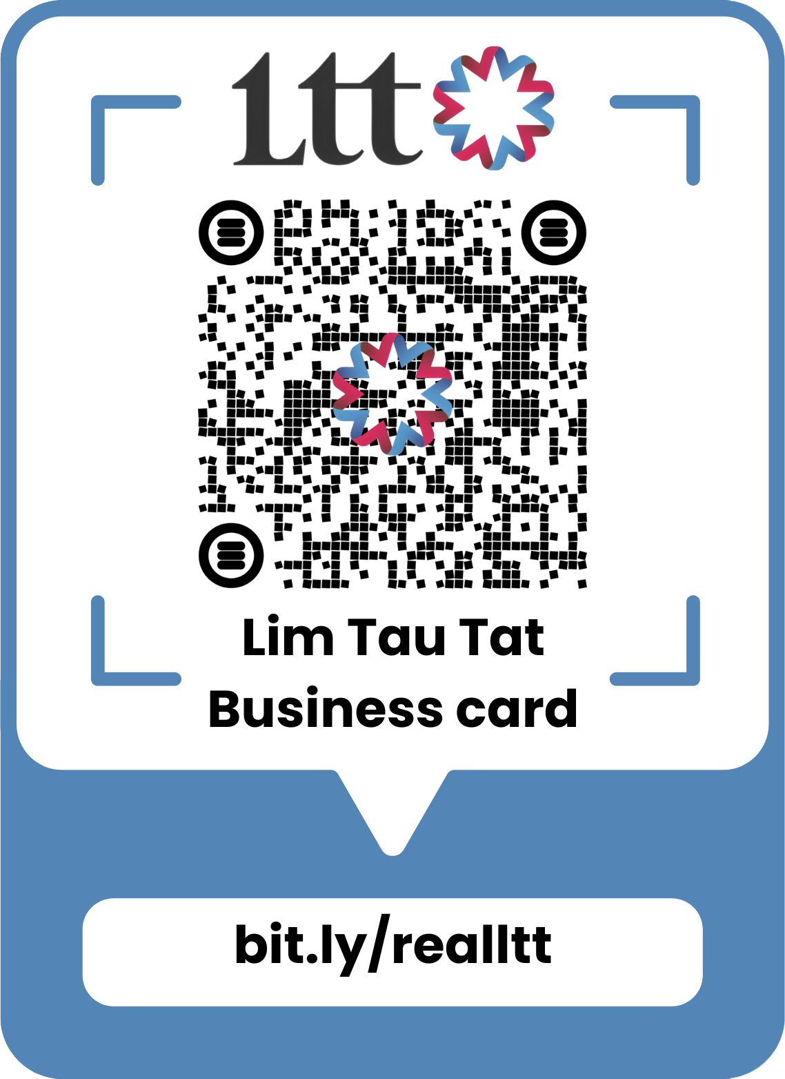 QR code for Lim Tau Tat's digital business card, Director of LTT Outsourced CFO Sdn. Bhd., specialising in Bukku Cloud Accounting
